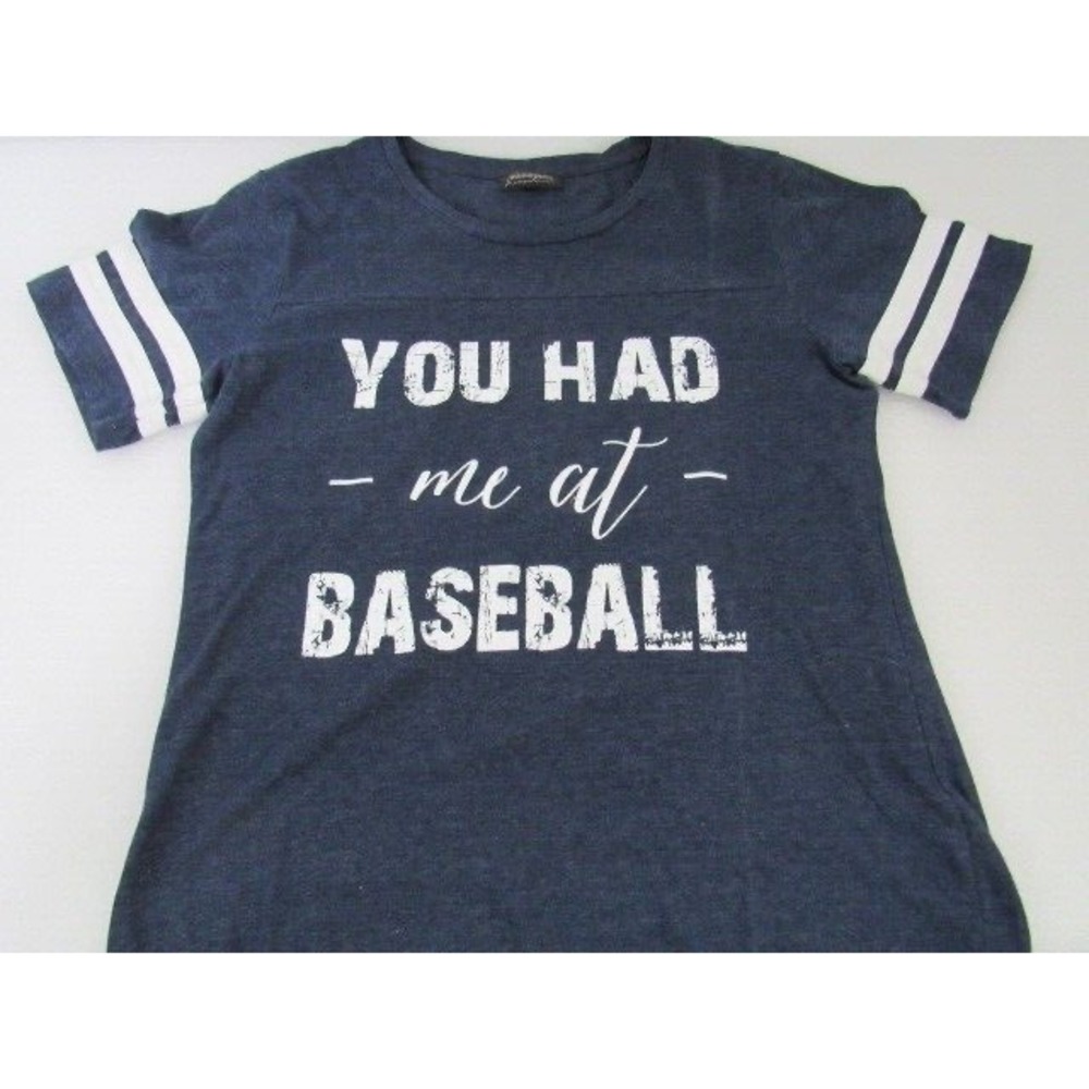 You Had Me At Baseball Blue Gameday T-Shirt SZ M Short Sleeve